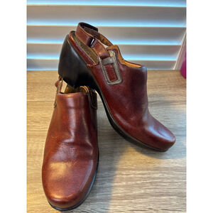 Naot Brown Leather Slingback Clog Mule Euro 41